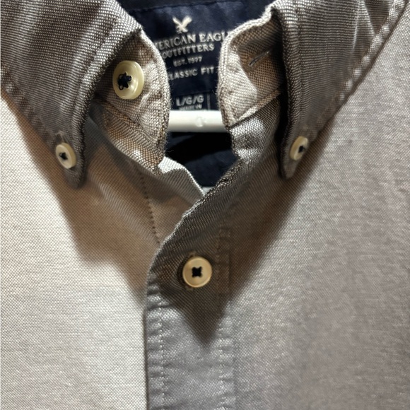 Y2K American Eagle Outfitters Black and Gray Button-Down Shirt - Picture 7 of 14